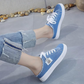 👟 JETZT 50 % RABATT! 👖 Denim-Mule-Sneaker für Damen – einfach zum Hineinschlüpfen, bequeme Sohle und perfekt für einen lässigen Sommerlook ☀️