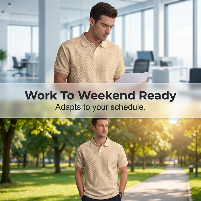 Chemise légère à manches courtes et col pour homme, pour l'été