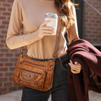 👜✨ PROMO FLASH 50% ! Sac Bandoulière Femme en Cuir PU Souple – Multi-Poches Organisation, Bandoulière Réglable, Design Polyvalent & Léger 🌸
