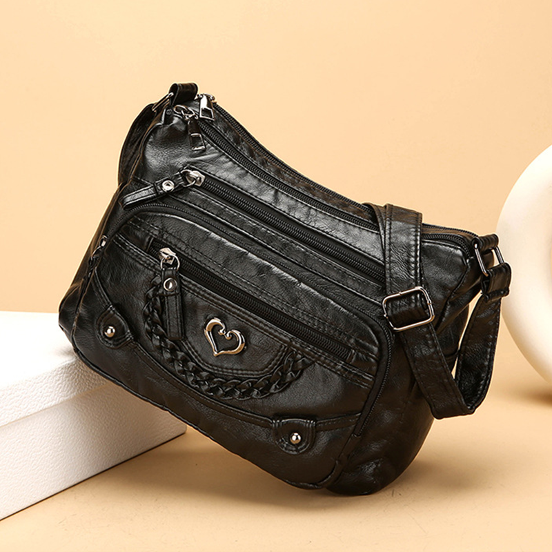 👜✨ PROMO FLASH 50% ! Sac Bandoulière Femme en Cuir PU Souple – Multi-Poches Organisation, Bandoulière Réglable, Design Polyvalent & Léger 🌸