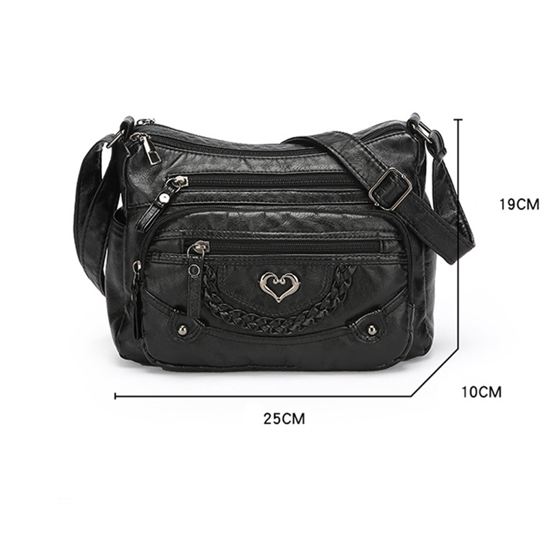 👜✨ PROMO FLASH 50% ! Sac Bandoulière Femme en Cuir PU Souple – Multi-Poches Organisation, Bandoulière Réglable, Design Polyvalent & Léger 🌸
