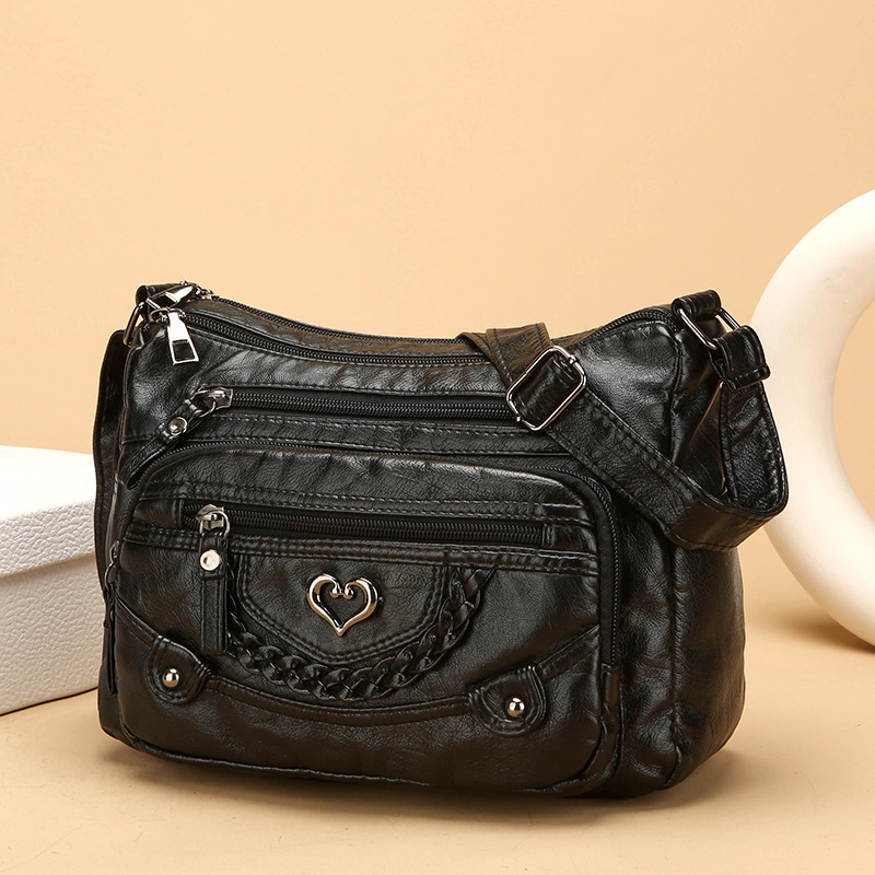 👜✨ PROMO FLASH 50% ! Sac Bandoulière Femme en Cuir PU Souple – Multi-Poches Organisation, Bandoulière Réglable, Design Polyvalent & Léger 🌸
