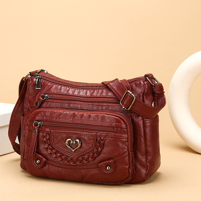 👜✨ PROMO FLASH 50% ! Sac Bandoulière Femme en Cuir PU Souple – Multi-Poches Organisation, Bandoulière Réglable, Design Polyvalent & Léger 🌸