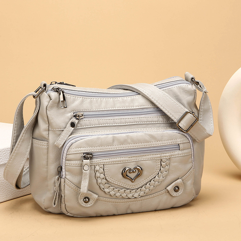 👜✨ PROMO FLASH 50% ! Sac Bandoulière Femme en Cuir PU Souple – Multi-Poches Organisation, Bandoulière Réglable, Design Polyvalent & Léger 🌸