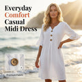 👗Robe en coton pour femme – couleur unie, confortable et respirante – idéale au quotidien, à la plage et pour les loisirs – coupe légère et décontractée