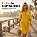 👗Robe en coton pour femme – couleur unie, confortable et respirante – idéale au quotidien, à la plage et pour les loisirs – coupe légère et décontractée