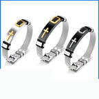 ✝️ Herren Kreuz-Armband – Verstellbares Mesh-Armband im modernen Design ⌚🖤
