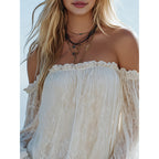 👚 50% RABATT! 🌸 Büsten-BH aus Spitze – transparent, weite Ärmel & Boho-Stil – Luftiger Sommertraum, perfekt für Festival, Strand oder einen romantischen Look ☀️