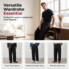 ⏰👔 PROMO FLASH 50% ! Pantalon de Costume Homme Classique à Jambe Large – Tissu Doux Anti-Froissé, Coupe Décontractée Moderne, Plis Avant, Incontournable Polyvalent pour le Bureau & le Quotidien ✨