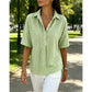 🎁Neuwaren 50% Rabatt💥Damen Kurzarmshirt – Gestreift & Lässig 🌿 Für Alltag & Freizeit