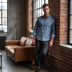Chemise À Carreaux Coupe Moderne pour Homme