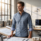 Chemise À Carreaux Coupe Moderne pour Homme