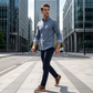 Chemise À Carreaux Coupe Moderne pour Homme