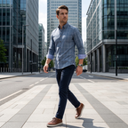 Chemise À Carreaux Coupe Moderne pour Homme