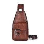 BRUNO - Bandolera cruzada de pecho en piel con textura envejecida™