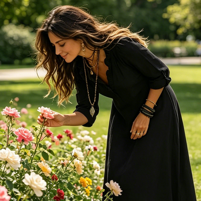 AURA - Vestido maxi de estilo ibicenco con escote en V y volantes™