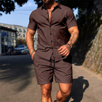 NICO - Conjunto casual de camisa de manga corta y bermuda lisa™