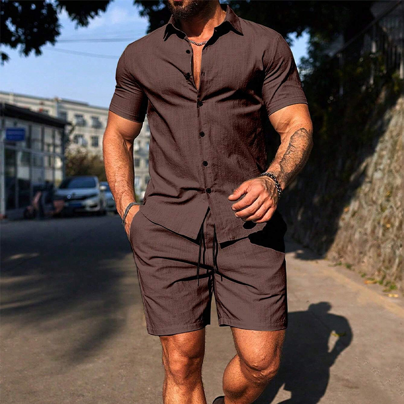 NICO - Conjunto casual de camisa de manga corta y bermuda lisa™