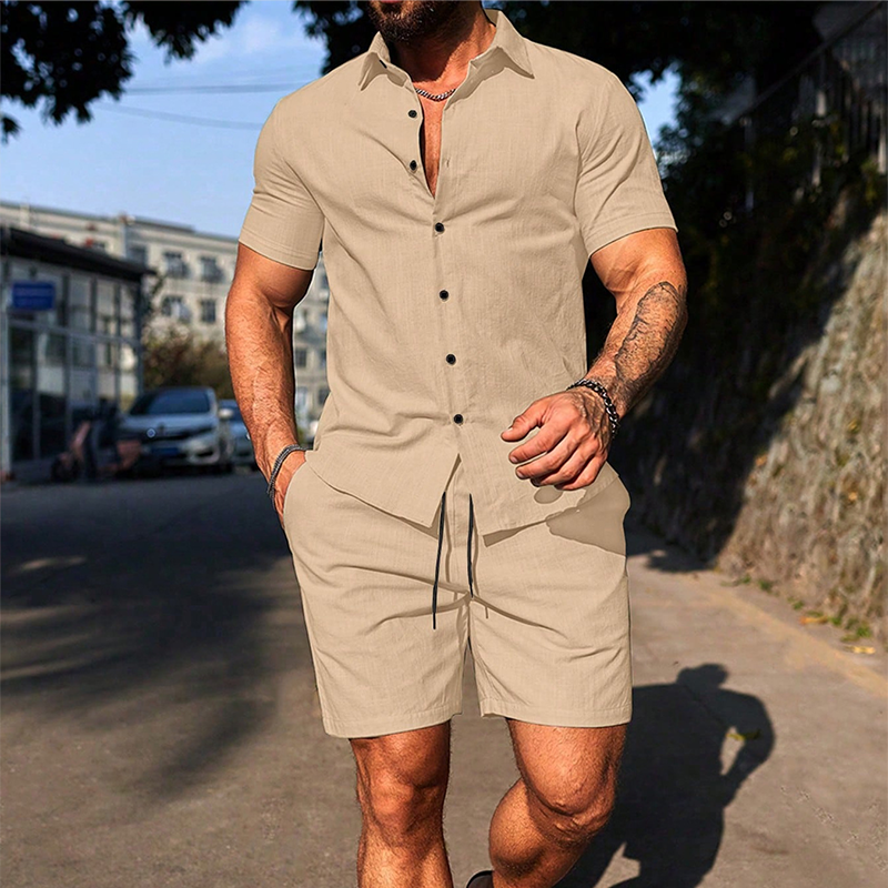 NICO - Conjunto casual de camisa de manga corta y bermuda lisa™