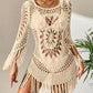 🔥Letzter Tag! 50% Rabatt！Damen Boho Häkel-Strand-Cover-Up mit Quasten🌴Romantischer Strandüberwurf für Urlaub & Pool
