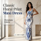 💥LETZTER TAG – 50 % RABATT!👗Damen Maxikleid mit Blumenmuster | Premium Stoff & figurbetont für Urlaub & Anlässe ✨