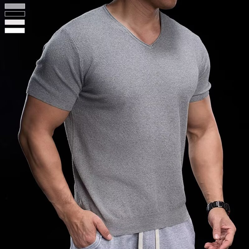 SAMUEL - Camiseta de manga corta con cuello en V elástica™