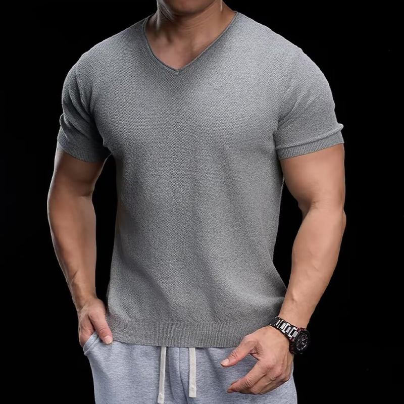 SAMUEL - Camiseta de manga corta con cuello en V elástica™