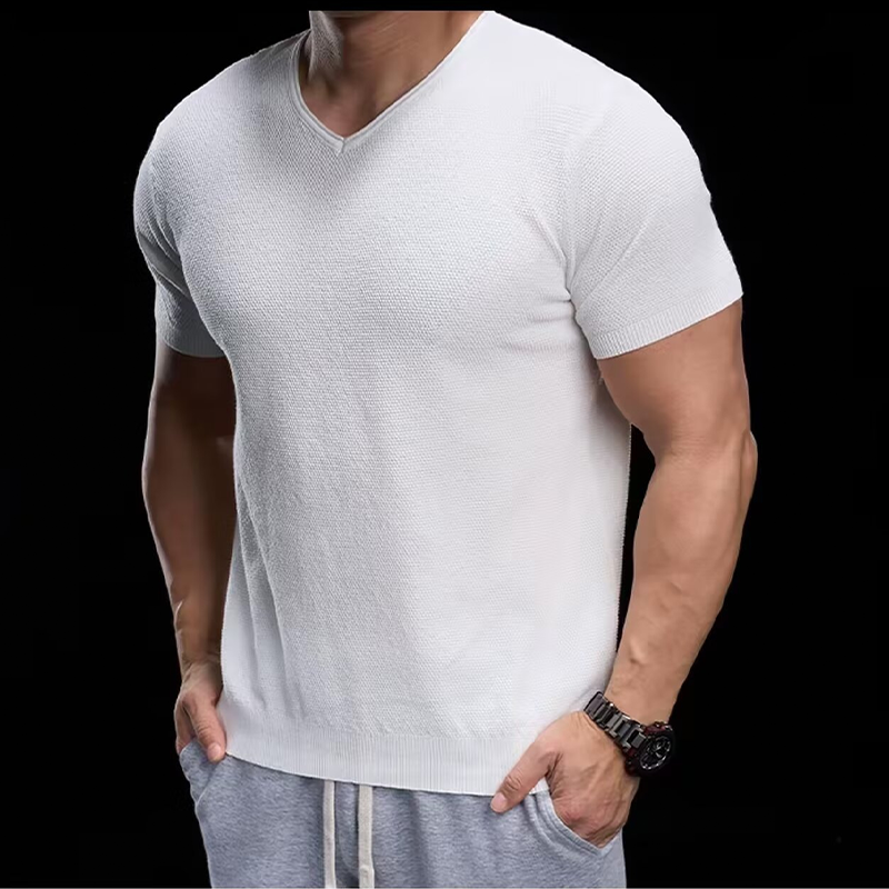 SAMUEL - Camiseta de manga corta con cuello en V elástica™