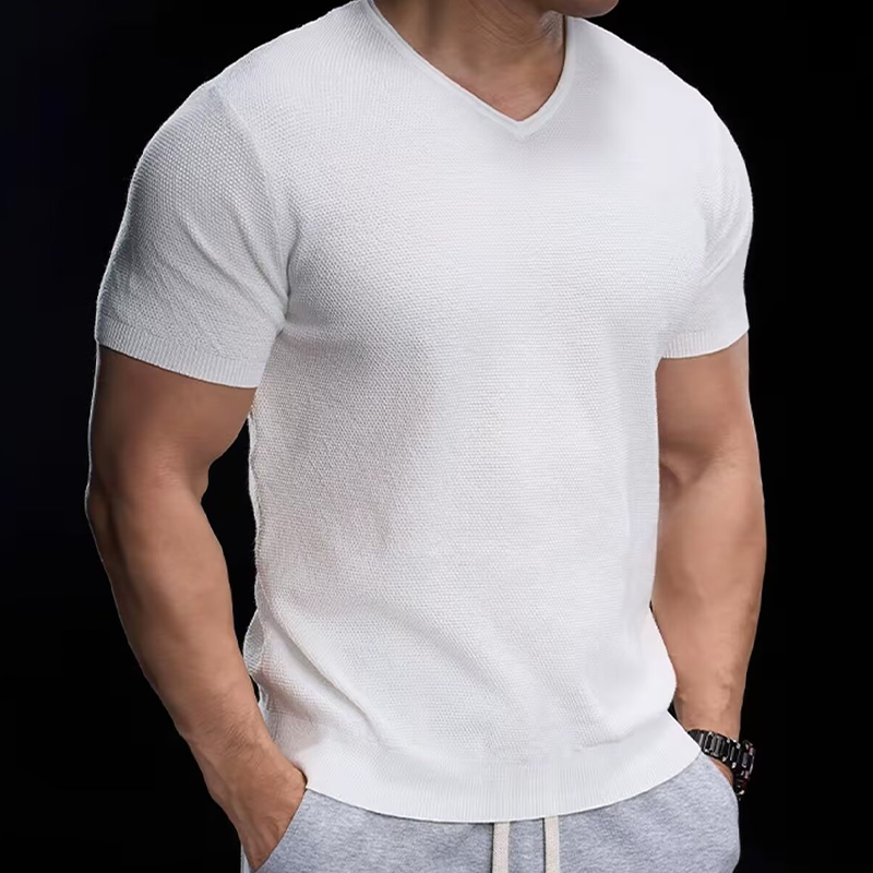 SAMUEL - Camiseta de manga corta con cuello en V elástica™