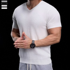 SAMUEL - Camiseta de manga corta con cuello en V elástica™