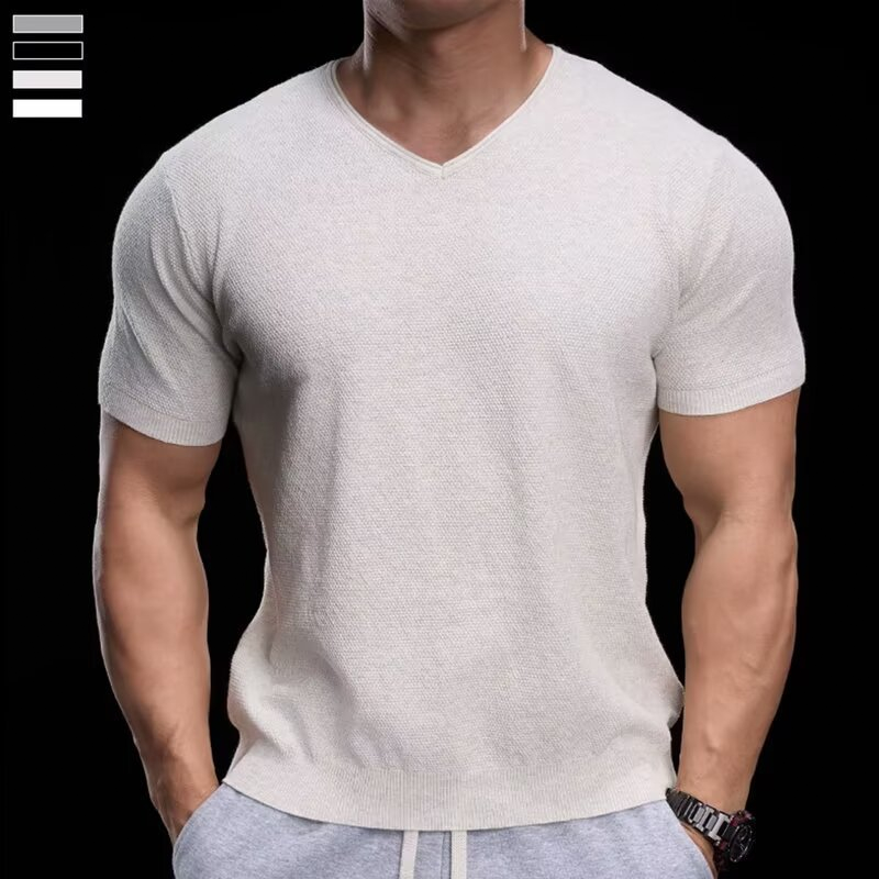 SAMUEL - Camiseta de manga corta con cuello en V elástica™