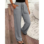 Pantalon femme décontracté à jambes droites