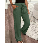 Pantalon femme décontracté à jambes droites