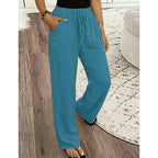 Pantalon femme décontracté à jambes droites