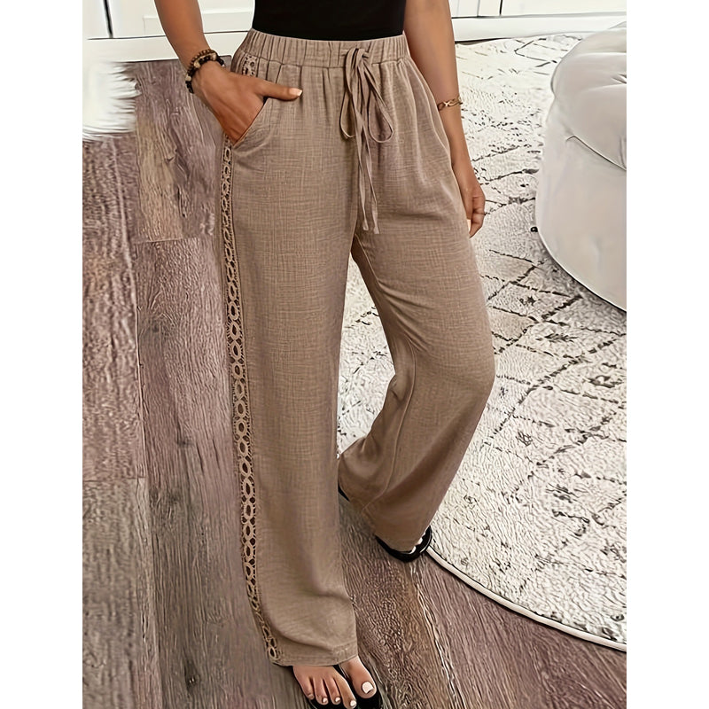 Pantalon femme décontracté à jambes droites