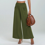 👖 Damen Freizeithose mit Elastischem Bund 🌿 Hohe Taille, Lockere Passform & Taschen