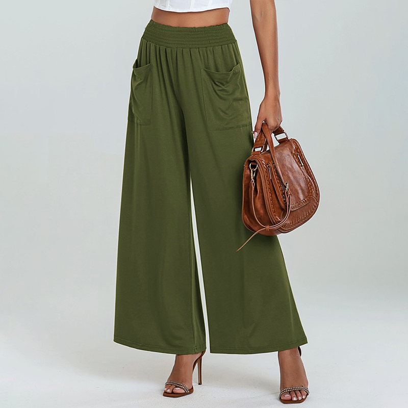 👖 Damen Freizeithose mit Elastischem Bund 🌿 Hohe Taille, Lockere Passform & Taschen