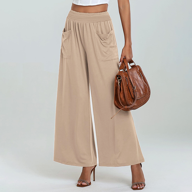 👖 Damen Freizeithose mit Elastischem Bund 🌿 Hohe Taille, Lockere Passform & Taschen