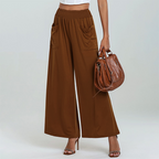 👖 Damen Freizeithose mit Elastischem Bund 🌿 Hohe Taille, Lockere Passform & Taschen