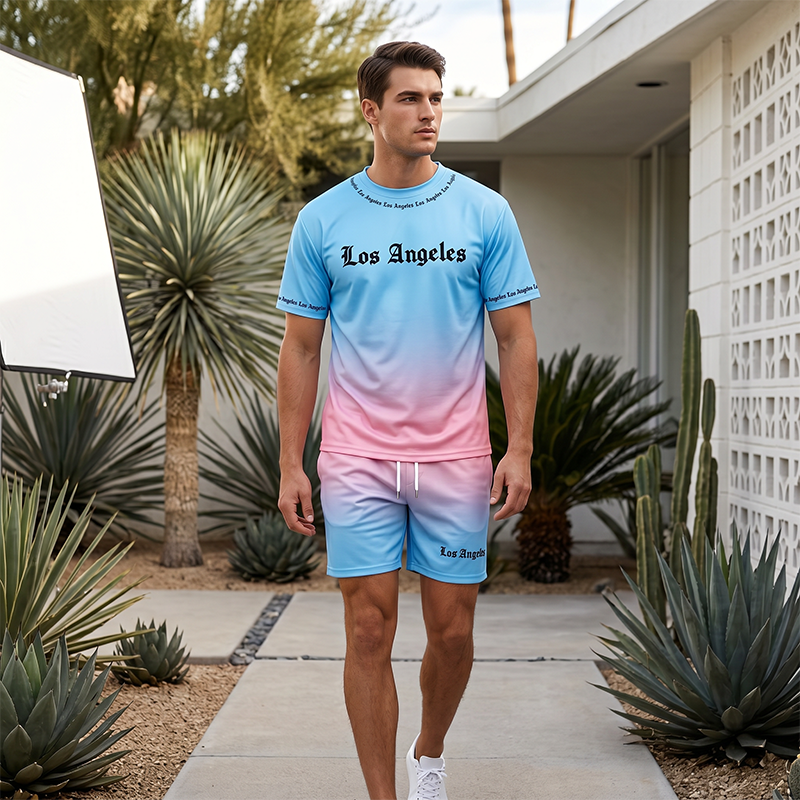 👕🌴 50% RABATT! Herren Sommer-Set mit Print – Lässiges T-Shirt & Shorts – Bequem für Freizeit, Strand & Urlaub ✨