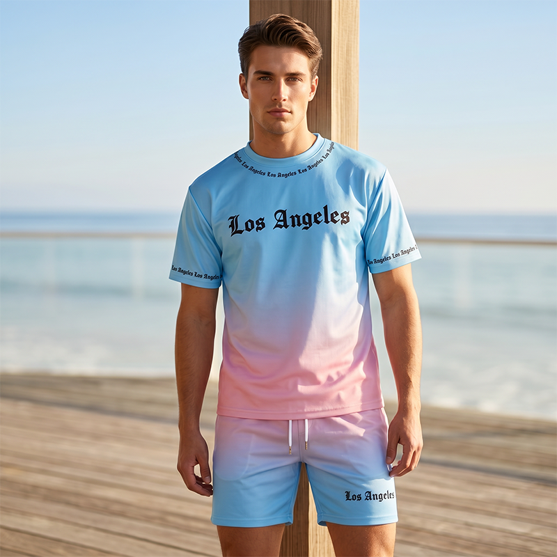 👕🌴 50% RABATT! Herren Sommer-Set mit Print – Lässiges T-Shirt & Shorts – Bequem für Freizeit, Strand & Urlaub ✨
