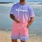 👕🌴 50% RABATT! Herren Sommer-Set mit Print – Lässiges T-Shirt & Shorts – Bequem für Freizeit, Strand & Urlaub ✨