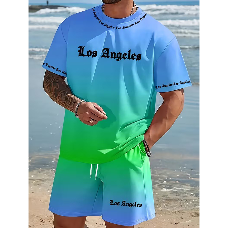 👕🌴 50% RABATT! Herren Sommer-Set mit Print – Lässiges T-Shirt & Shorts – Bequem für Freizeit, Strand & Urlaub ✨