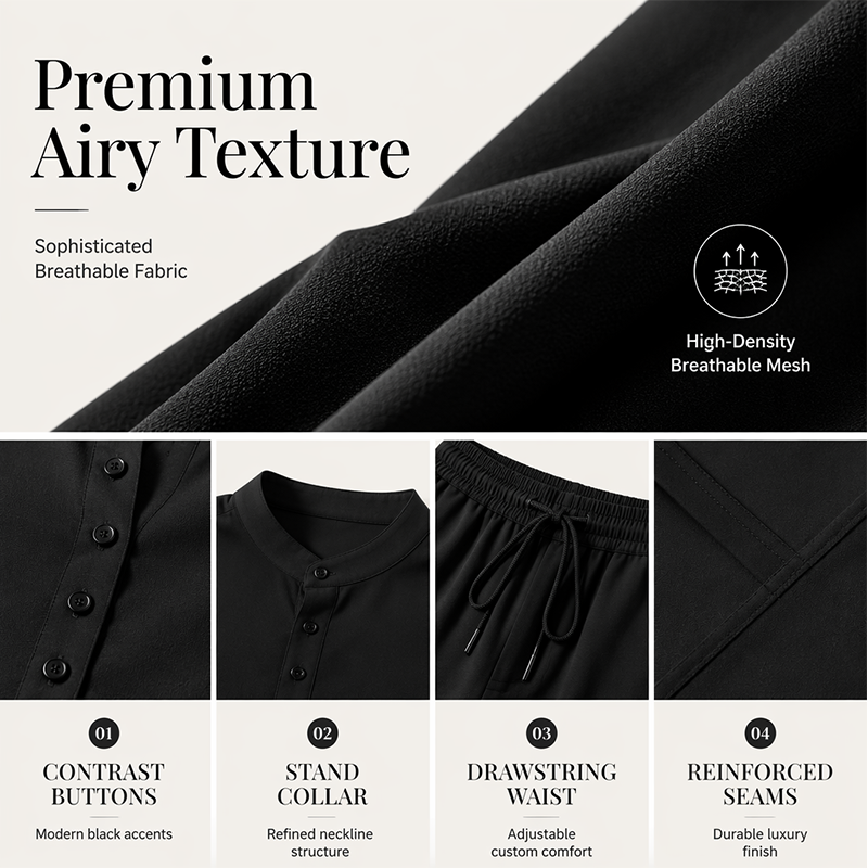 👔🌿 2-teiliges minimalistisches Freizeit-Set für Herren – Schlichtes Hemd & Hose, atmungsaktiv & vielseitig – Ideal für Alltag, Büro & Freizeit 🕶️