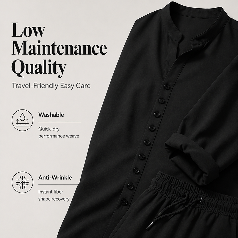 👔🌿 2-teiliges minimalistisches Freizeit-Set für Herren – Schlichtes Hemd & Hose, atmungsaktiv & vielseitig – Ideal für Alltag, Büro & Freizeit 🕶️
