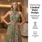 🌸 59% RABATT! 0👗 Elegantes Maxi-Kleid mit Blumendruck & Neckholder – Fließender Stoff, figurschmeichelnd & Boho-Stil – Ideal für Sommer, Urlaub & warme Abende ☀️