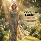 🌸 59% RABATT! 0👗 Elegantes Maxi-Kleid mit Blumendruck & Neckholder – Fließender Stoff, figurschmeichelnd & Boho-Stil – Ideal für Sommer, Urlaub & warme Abende ☀️