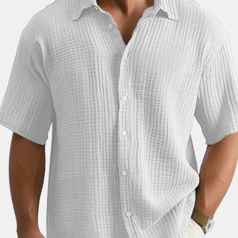 JONATHAN - Camisa Oxford de manga larga en algodón con cuello abotonado™
