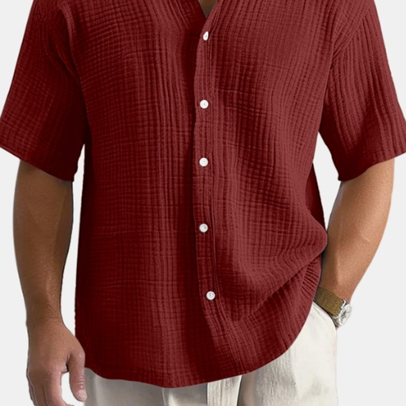 JONATHAN - Camisa Oxford de manga larga en algodón con cuello abotonado™