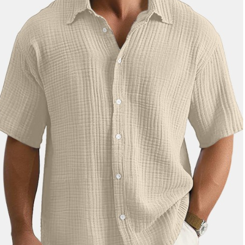 JONATHAN - Camisa Oxford de manga larga en algodón con cuello abotonado™